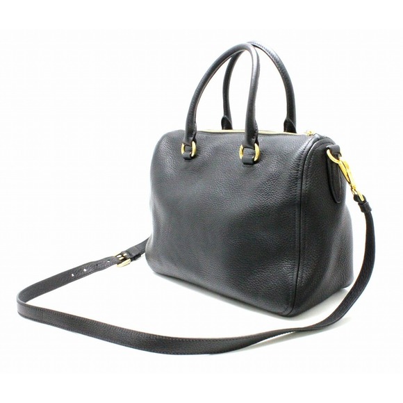 Prada Black Bag Handbag Phenix Nero Vitello 2WAY Shoulder Leather - Picture 1 of 9